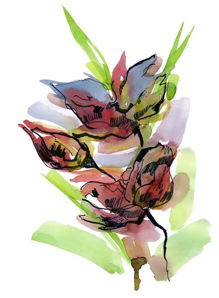 Fondo floral pintado abstracto — Foto de Stock