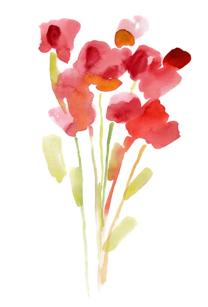Painted watercolor poppies ⬇ Stock Photo, Image by © bioraven #5376990
