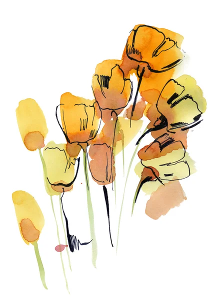花の背景を描画抽象 — ストック写真