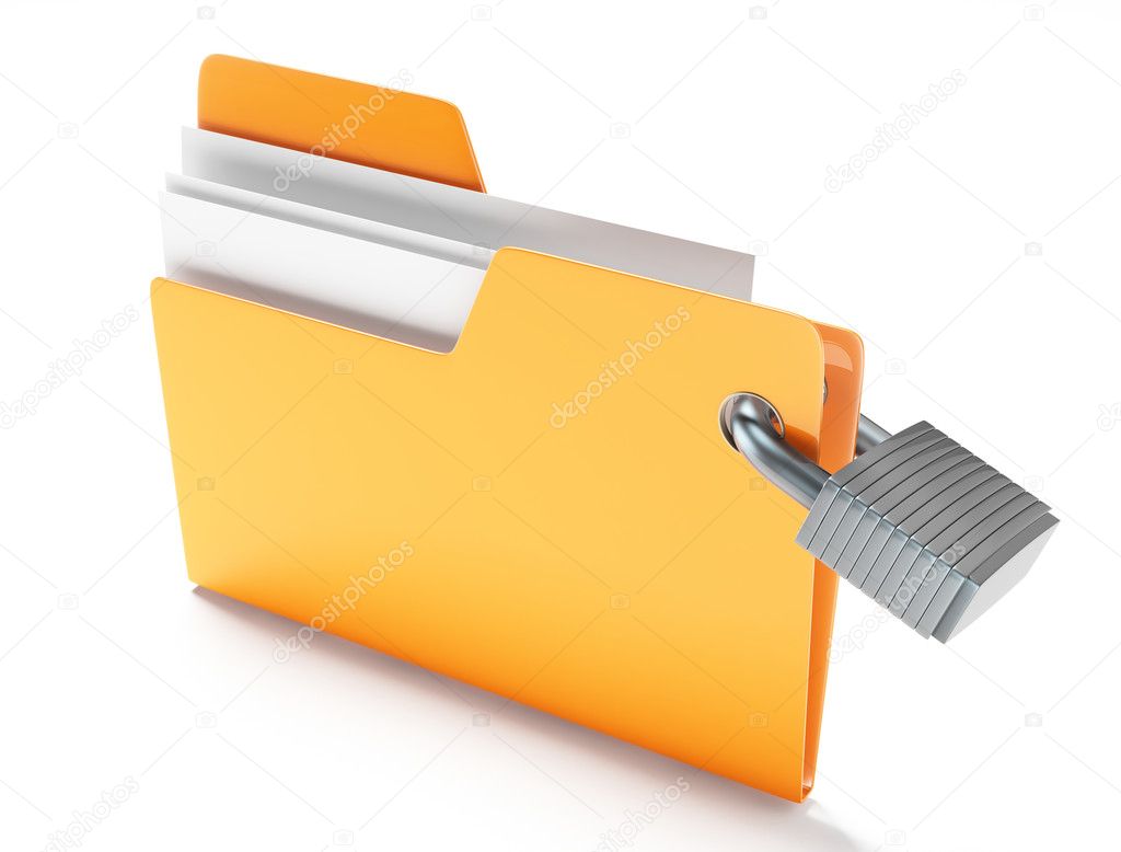 Folder with padlock