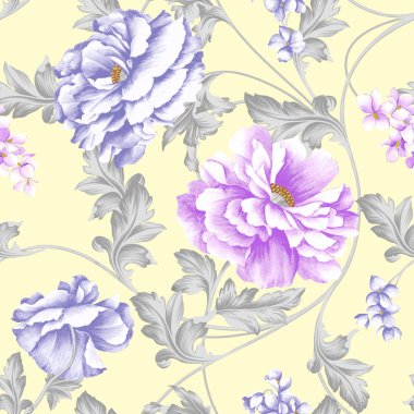 Vivid repeating floral background clipart