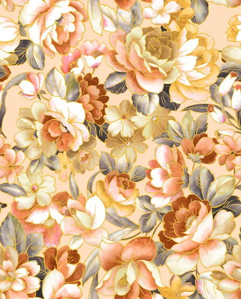 Seamless Floral Garden Background Pattern — Stock Photo, Image
