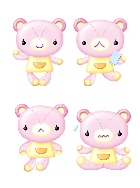 Cartoon Design Elements Pink Teddy Bear — Stock Photo, Image