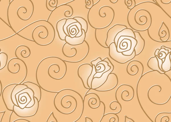 シームレスな花の背景 シームレスな容易作るため任意の輪郭を充填に使用したパターン — ストック写真