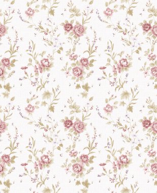 Rose bouquet design Seamless pattern with White background clipart