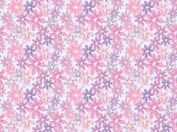 フリーハンド図面ピンク花のシームレスなパターンをラップ — ストック写真