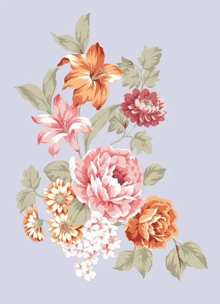 Ручной Рисунок Красивый Букет Розы Дизайн Простым Фоном Стоковое Фото