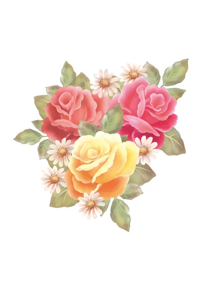Illustration Beautiful Roses Decoration — Stock Photo, Image