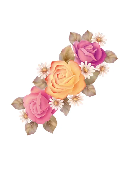 Illustration Avec Belle Décoration Roses — Photo