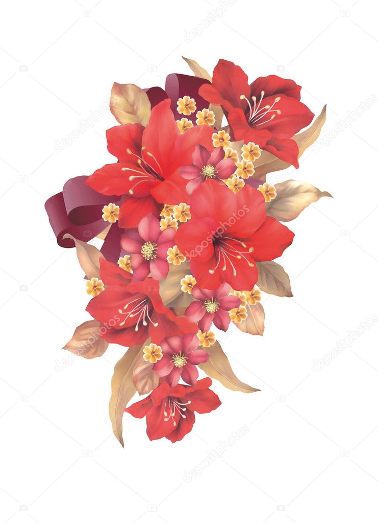 Illustration with beautiful lily decoration