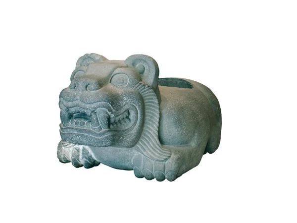 Aztec Stone Bowl Pink Tuff Sacrifices Form Jaguar — Stock Photo, Image
