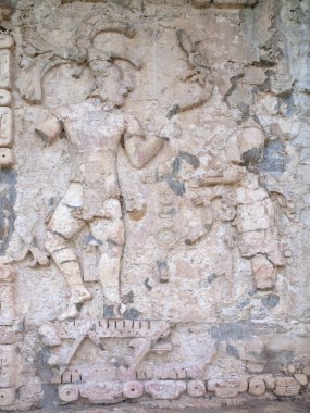 Ancient Mayan bas-relief in the Temple of Inscriptions in Palenque, Mexico clipart