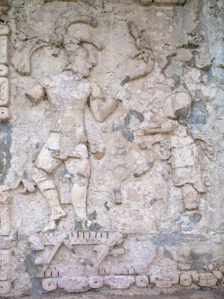 Starověké Mayské Basreliéf Chrámu Nápisy Palenque Mexiko Stock Obrázky