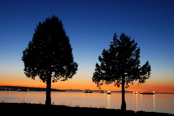 stock image Sunset of downtown Vancouver English Bay in BC Canada