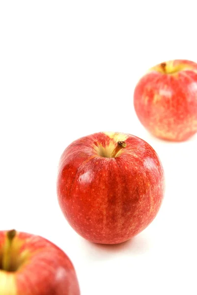 Čerstvá Jablka Vzor Bílém Pozadí — Stock fotografie