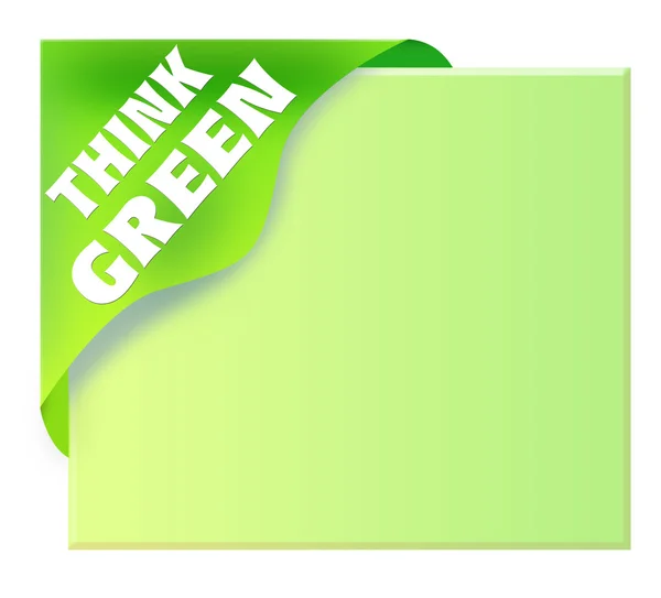 Nastro Angolo Verde Con Think Green — Foto Stock