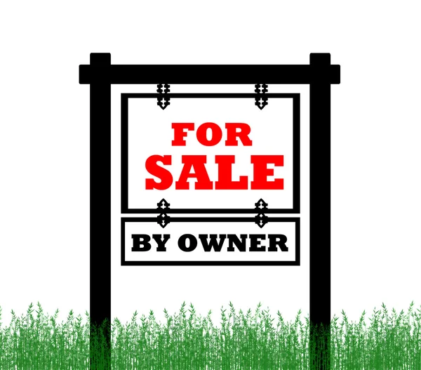 Σπίτι Για Πώληση Σημάδι Από Ιδιοκτήτη Ακίνητων Περιουσιών — Φωτογραφία Αρχείου