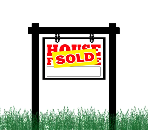 Σπίτι για πώληση πωλούνται σημάδι — Φωτογραφία Αρχείου