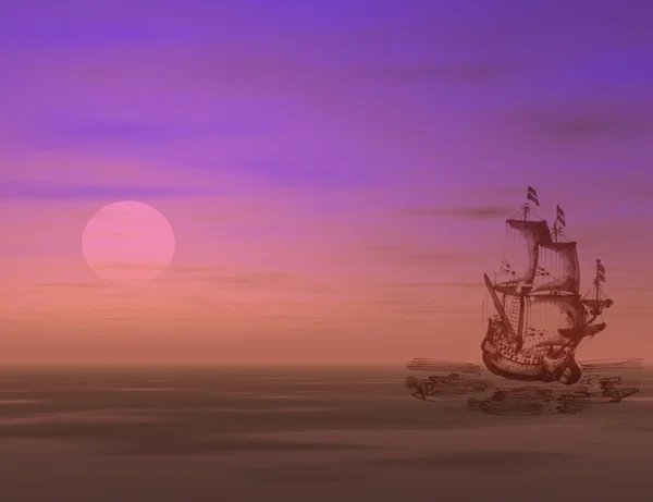 Streszczenie żeglarstwo w kierunku słońca — Zdjęcie stockowe