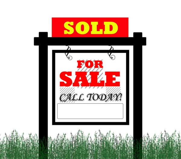 Real Estate Home Sale Sign Sold — Stock Photo, Image