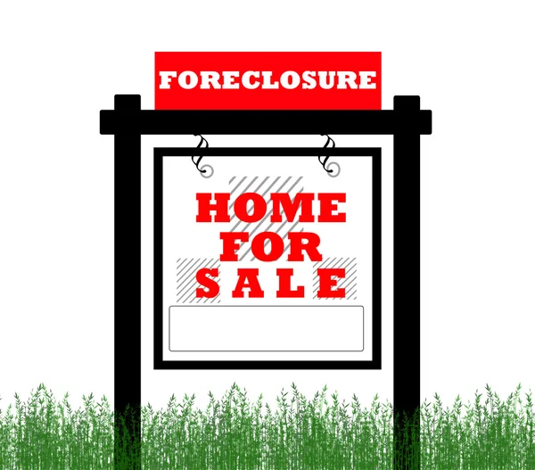 Immobilien Haus Zum Verkauf Zeichen Zwangsvollstreckung — Stockfoto