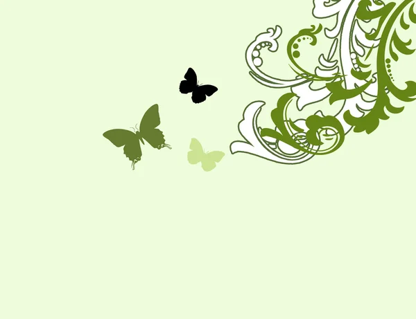 Abstraktní příroda listy a motýl — Stock fotografie