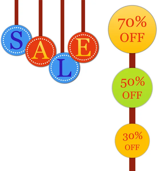 Hanging sale letter with discount sign