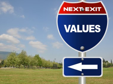 Values road sign clipart