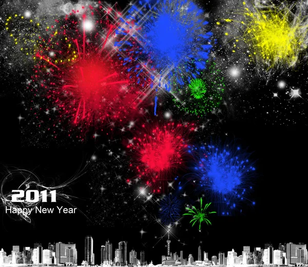 2011 happy new year poster — Stock Photo, Image