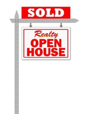 Realty open house sold sign