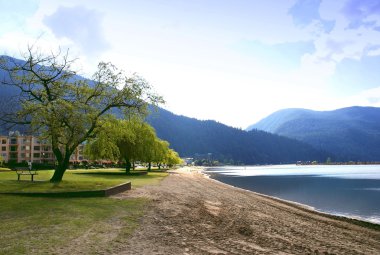 View of harrison hot springs in BC Canada clipart