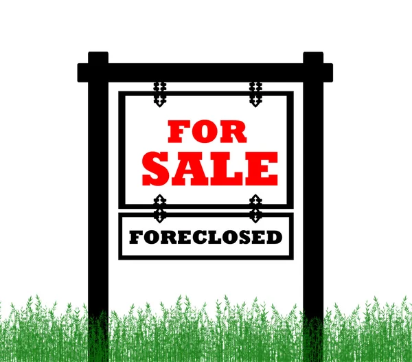 Real Estate home for sale sign, foreclosed — Stock Photo, Image