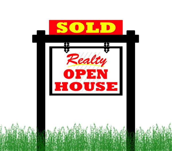 Realty Open House Sold Sign — Stock Photo, Image