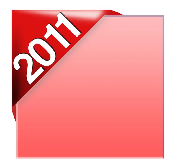 Rode Hoek Lint Met 2011 Teken — Stockfoto