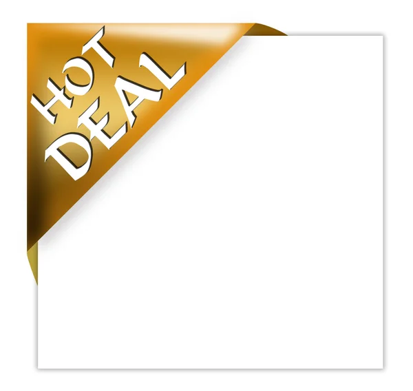 Wstążka Złotego Rogu Znakiem Hot Deal — Zdjęcie stockowe