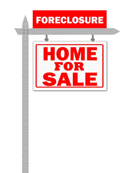 Real Estate Home Sale Sign Foreclosed — Stock Photo, Image