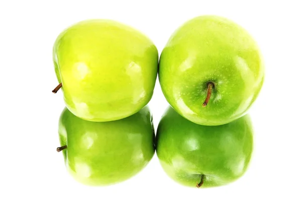Zeleného Jablka Odráží Tvar — Stock fotografie