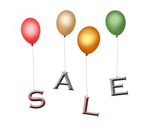 Bunte Luftballons Verkauf Mit Clipping Pfad — Stockfoto