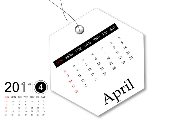 April 2011 kalendern — Stock vektor