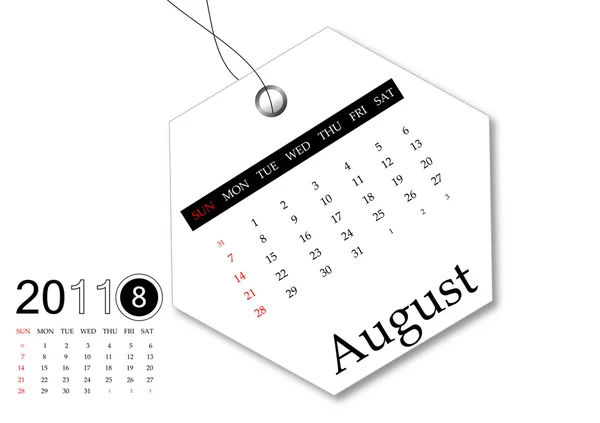Август 2011 Календарь Логотипом Продажи — стоковый вектор