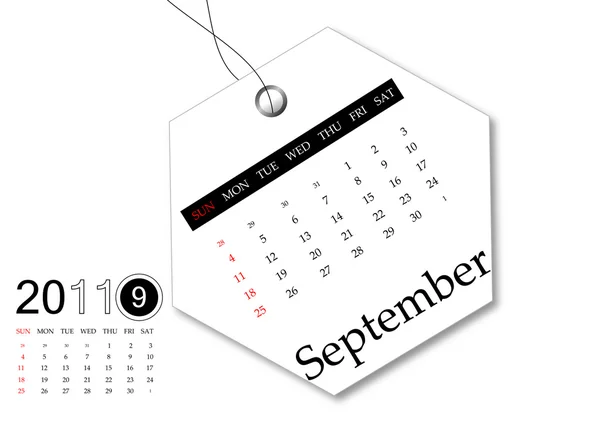 September of 2011 calendar — Stock Vector