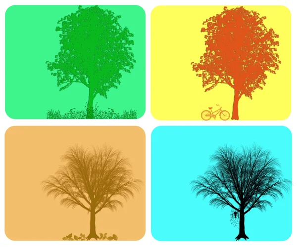 Four Season Colorful Background Different Actions — Stock Photo, Image