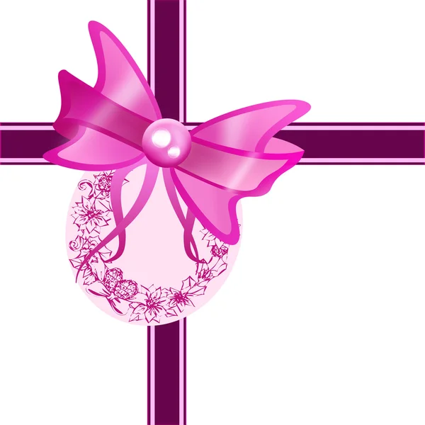 Purple gift ribbon bow — Stock Photo, Image