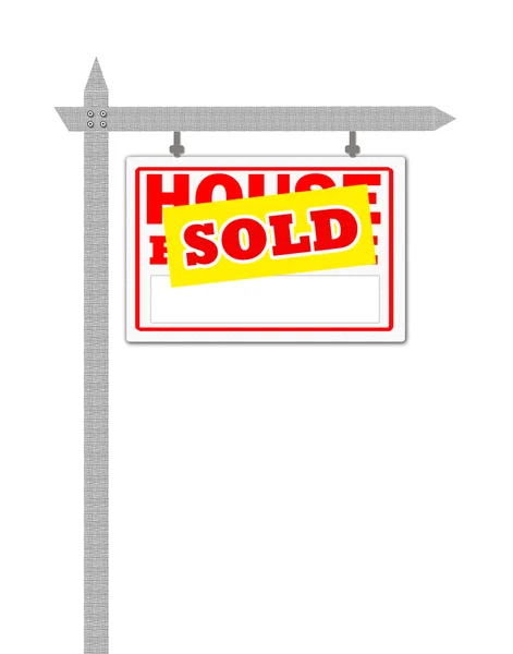 Huis Voor Verkoop Verkocht Teken — Stockfoto