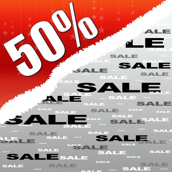 Femtio procent rabatt och försäljning illustration affisch — Stockfoto