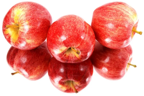 Červená jablka odráží to je tvar — Stock fotografie