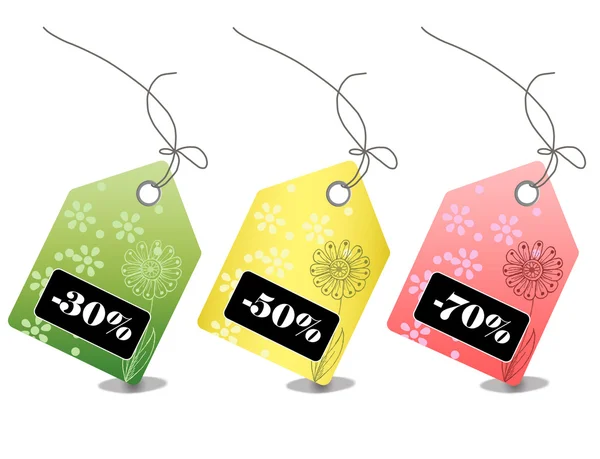 Etiquetas de precio de venta al por menor para cada temporada de compras — Foto de Stock