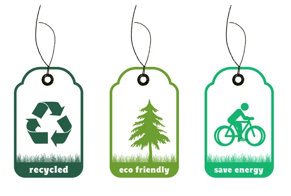 Ecology and recycle tags for environmental design — Stock Photo, Image