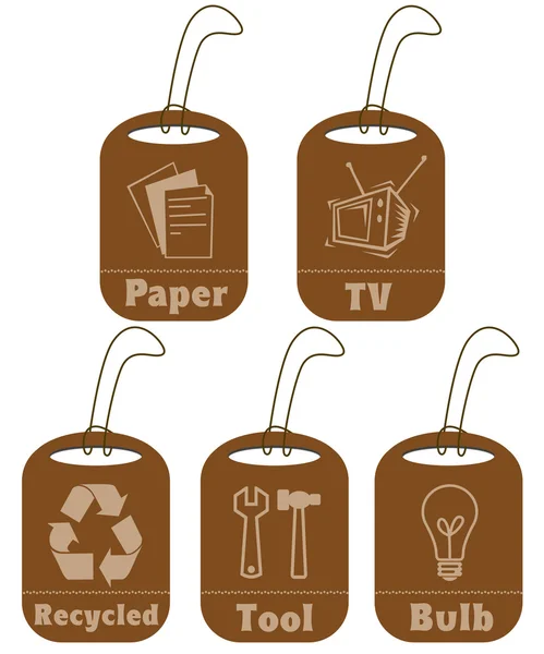 Ecología y etiquetas de reciclaje para el diseño ambiental — Foto de Stock