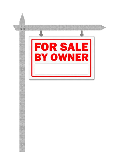 Real Estate home for sale sign by owner — Stock Photo, Image